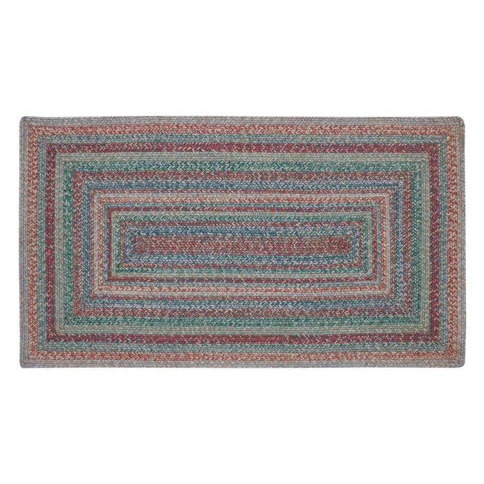 Multi Rectangle Braided Rug 27x48" - with Pad - Primitive Star Quilt Shop