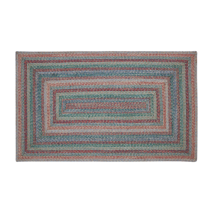 Multi Rectangle Braided Rug 36x60" - with Pad - Primitive Star Quilt Shop