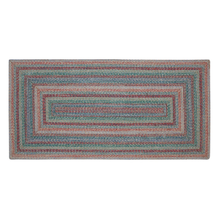 Multi Rectangle Braided Rug 36x72" - with Pad - Primitive Star Quilt Shop