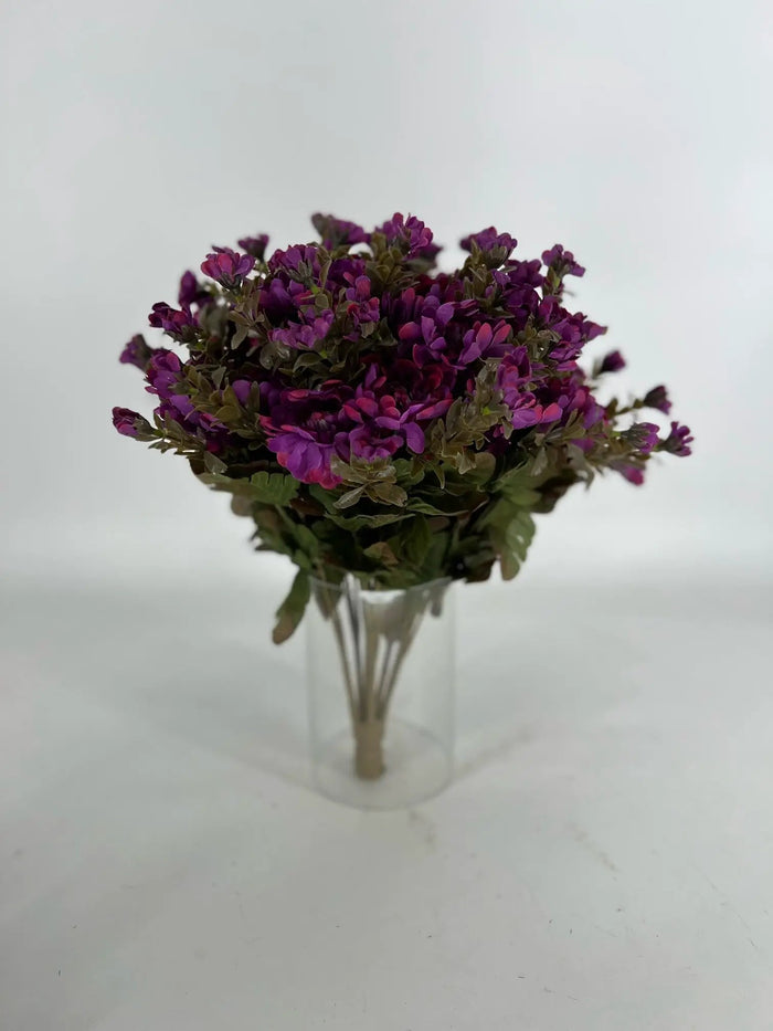 GSC Mum Bush Purple 15.5" - Artificial Flora Hanging Basket & Porch Pots
