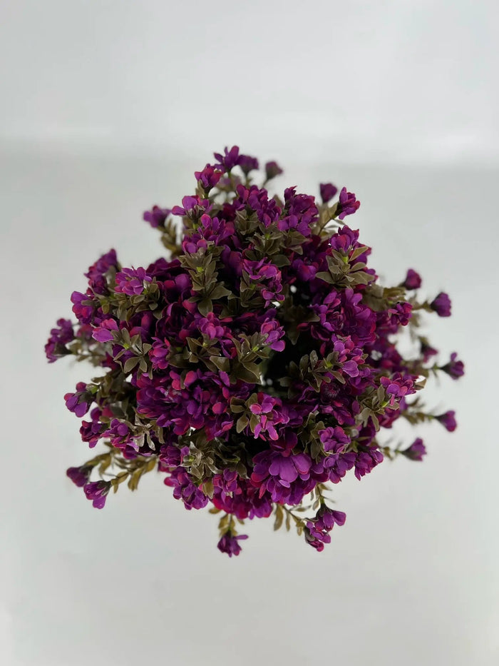 GSC Mum Bush Purple 15.5" - Artificial Flora Hanging Basket & Porch Pots