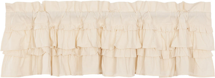 Muslin Ruffled Natural Valance 60" - Primitive Star Quilt Shop