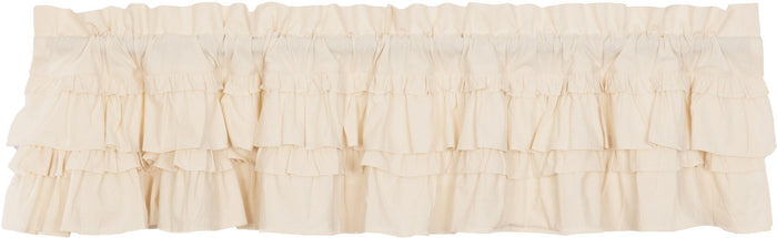 Muslin Ruffled Natural Valance 72" - Primitive Star Quilt Shop