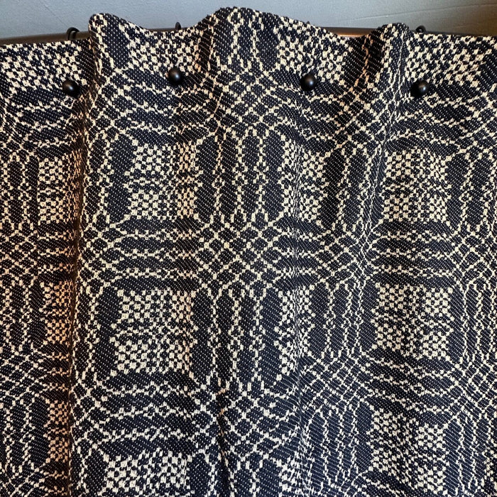 Nantucket Black and Tan Woven Shower Curtain - Primitive Star Quilt Shop