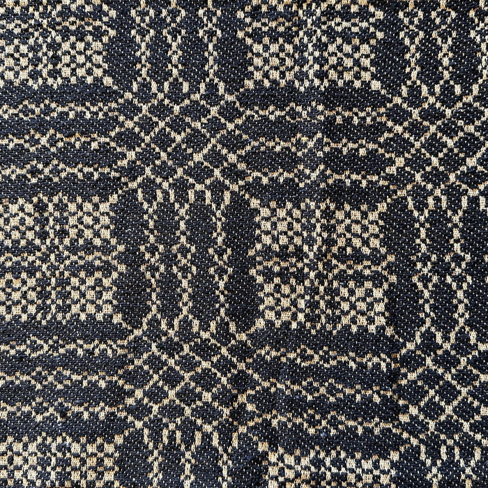 Nantucket Black and Tan Woven Small Table Cloth 34" - Primitive Star Quilt Shop