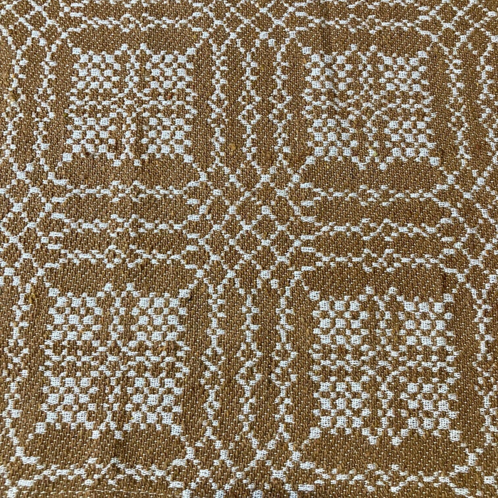 Nantucket Mustard and Creme Woven Shower Curtain - Primitive Star Quilt Shop