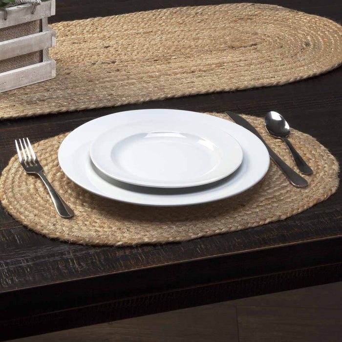 Natural Braided Placemat 12x18" - Set of 6 - Primitive Star Quilt Shop