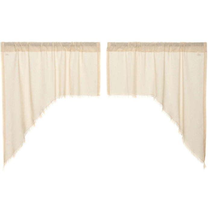 Natural Fringed Tobacco Cloth Swag Curtains - Primitive Star Quilt Shop