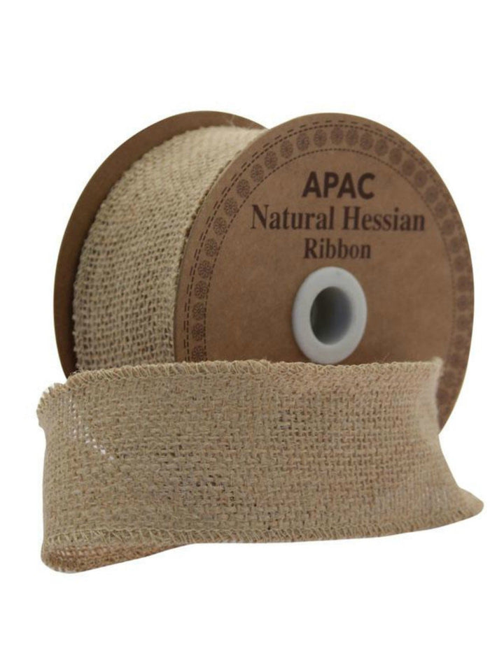 Natural Hessian Ribbon - 70mm x 10 yards - Wreath Christmas Wedding