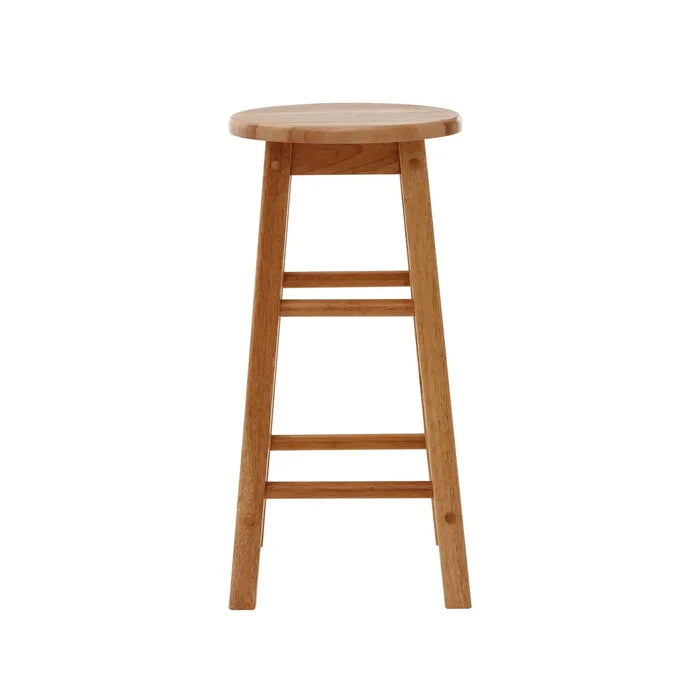 Natural Hevea Wood Rubberwood Bar Stool - Modern Home Interiors