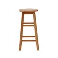 Natural Hevea Wood Rubberwood Bar Stool - Modern Home Interiors