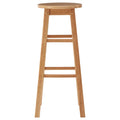 Natural Hevea Wood Rubberwood Tall Bar Stool - Modern Home Interiors