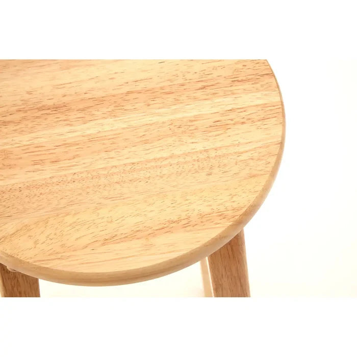Natural Hevea Wood Rubberwood Tall Bar Stool - Modern Home Interiors