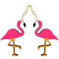 Neon Flamingo Hoops Earrings