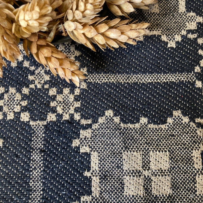 Newbury Black and Tan Woven Table Runner 32" - Primitive Star Quilt Shop