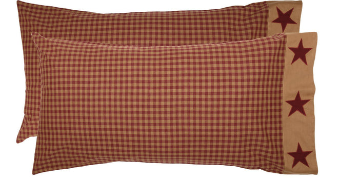 Ninepatch Star King Pillow Case - Set of 2 - Primitive Star Quilt Shop