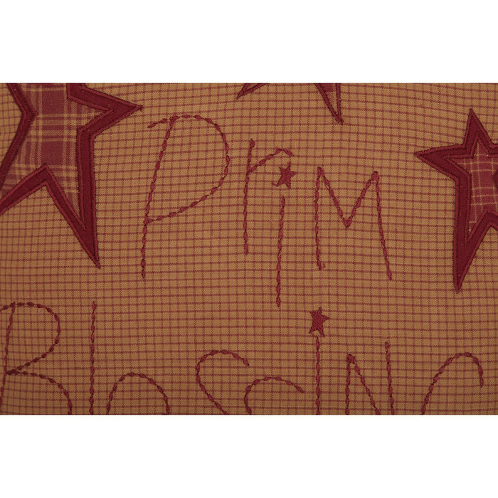 Ninepatch Star Prim Blessings Pillow 12" - Primitive Star Quilt Shop