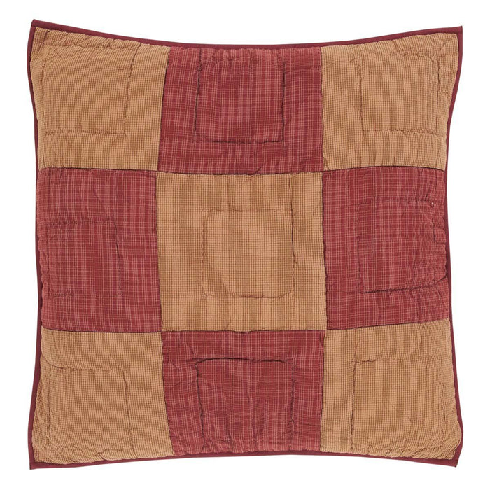 Ninepatch Star Quilted Euro Sham 26x26" - Primitive Star Quilt Shop