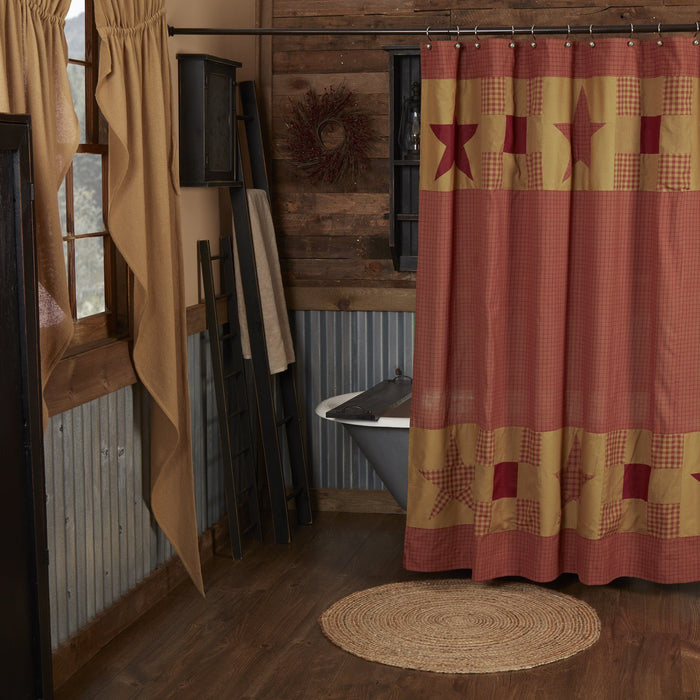 Ninepatch Star Shower Curtain - Primitive Star Quilt Shop
