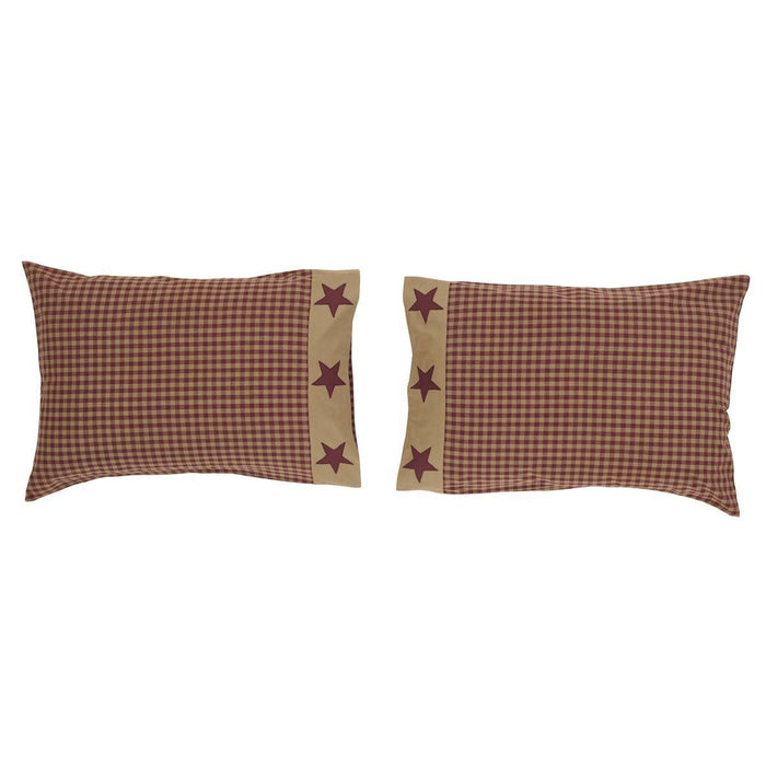 Ninepatch Star Standard Pillow Case - Set of 2 - Primitive Star Quilt Shop