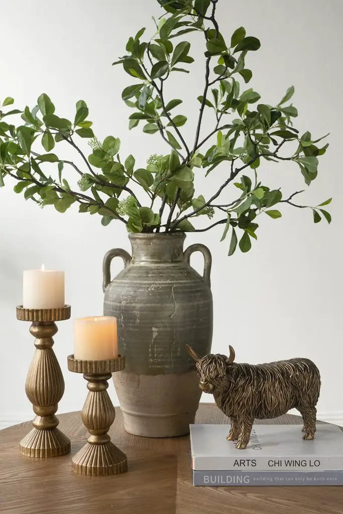 A&B Ornate Wooden Candle Holder with Antique Gold Finish 3.5"D x 8"H - Candle Holders Merchandise