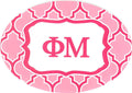 Oval Quatrefoil Decal - Phi Mu