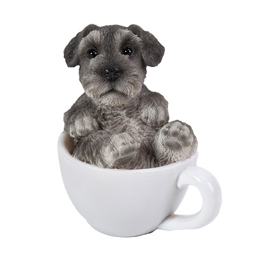 Pacific Giftware - Teacup Pups Schnauzer Dog in Mug Figurine 12022