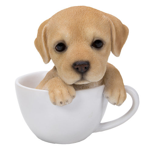 Pacific Giftware - Teacup Pups Yellow Lab Figurine 11753