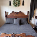 Packsville Rose Black and Tan Woven Coverlet - Primitive Star Quilt Shop