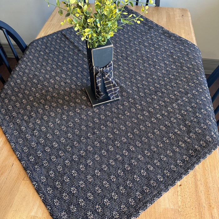 Packsville Rose Black and Tan Woven Small Table Cloth 34" - Primitive Star Quilt Shop