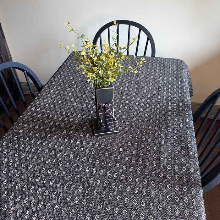 Packsville Rose Black and Tan Woven Table Cloth 52x52" - Primitive Star Quilt Shop