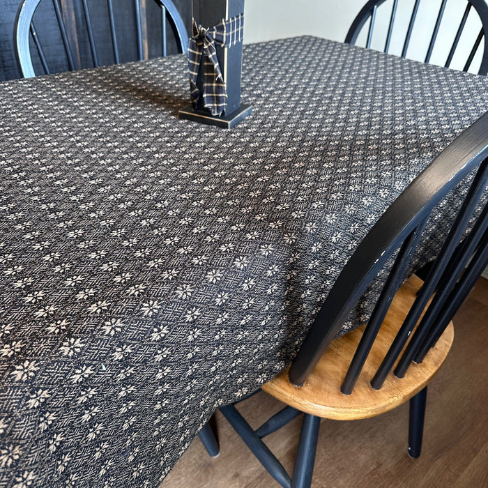 Packsville Rose Black and Tan Woven Table Cloth 52x52" - Primitive Star Quilt Shop