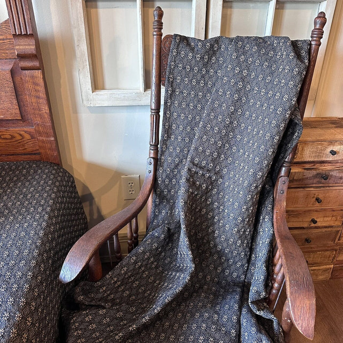 Packsville Rose Black and Tan Woven Throw - Primitive Star Quilt Shop