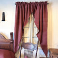 Packsville Rose Colonial Red and Tan Woven Lined Long Swag Curtains 63" - Primitive Star Quilt Shop