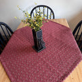 Packsville Rose Colonial Red and Tan Woven Small Table Cloth 34" - Primitive Star Quilt Shop