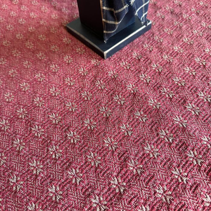 Packsville Rose Colonial Red and Tan Woven Small Table Cloth 34" - Primitive Star Quilt Shop