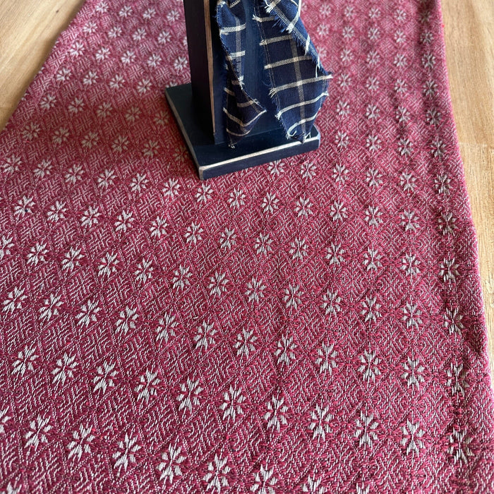 Packsville Rose Colonial Red and Tan Woven Table Runner 56" - Primitive Star Quilt Shop