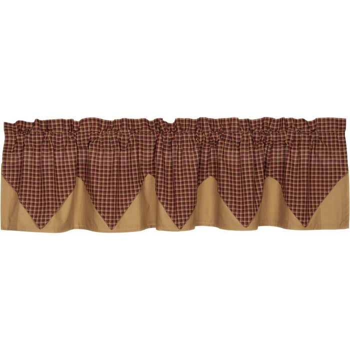 Patriotic Patch Layered Lined Valance 72" - Primitive Star Quilt Shop