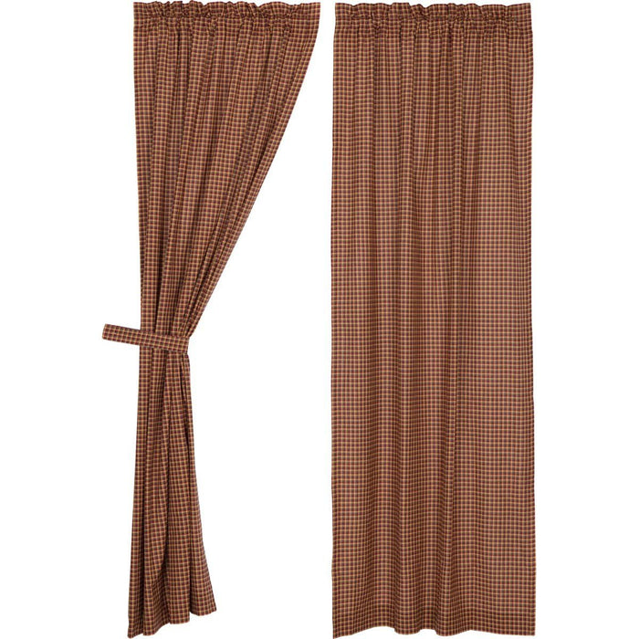 Patriotic Patch Lined Panel Curtains 84" - Primitive Star Quilt Shop