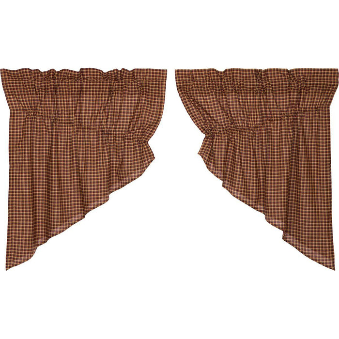 Patriotic Patch Lined Prairie Swag Curtains - Primitive Star Quilt Shop