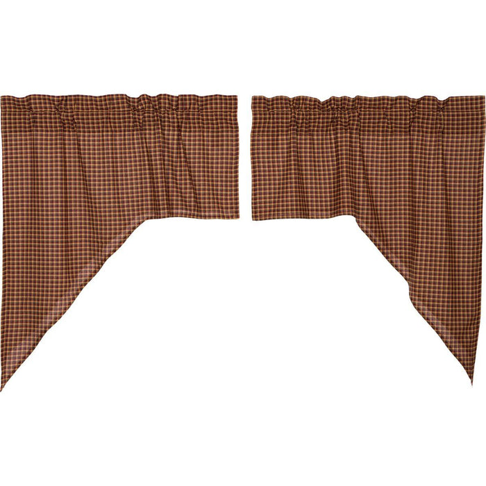 Patriotic Patch Lined Swag Curtains - Primitive Star Quilt Shop
