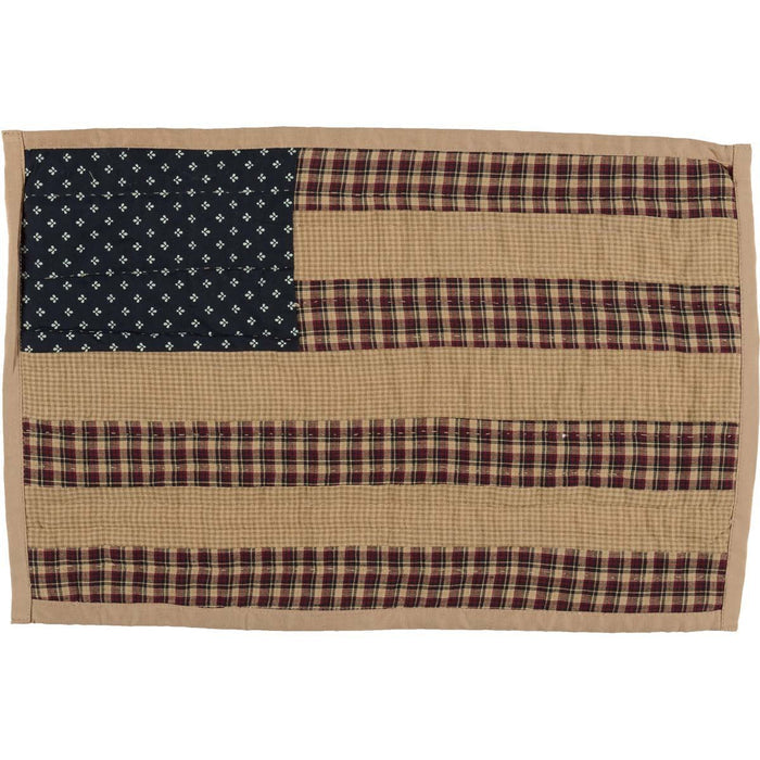 Patriotic Patch Quilted Flag Placemat - Set of 6 - Primitive Star Quilt Shop