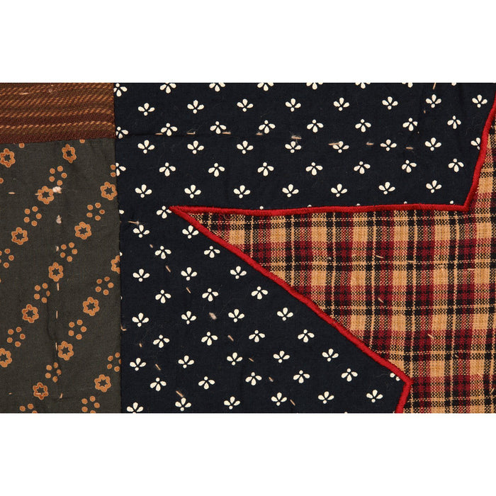 Patriotic Patch Quilted Throw - Primitive Star Quilt Shop