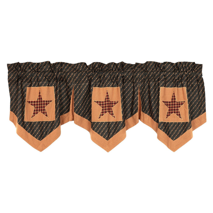 Patriotic Patch Star Lined Valance 60" - Primitive Star Quilt Shop