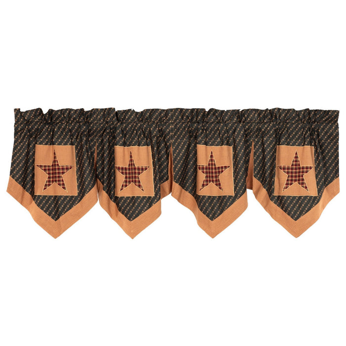 Patriotic Patch Star Lined Valance 72" - Primitive Star Quilt Shop