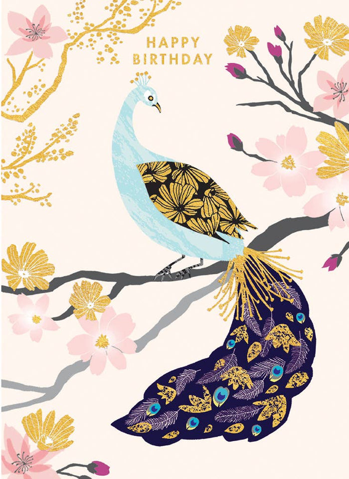 Peacock Birthday Greeting Card