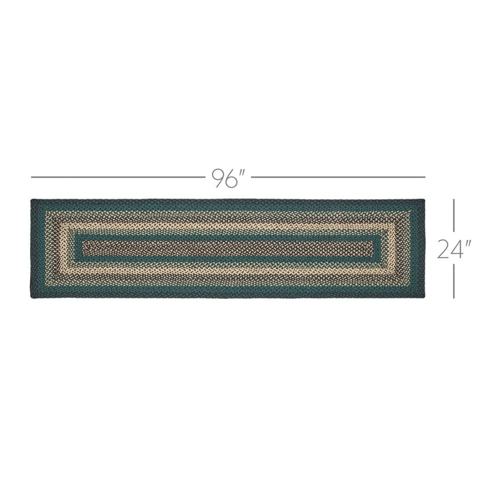 Pine Grove Braided Rug 24x96" Runner - with Pad - Primitive Star Quilt Shop