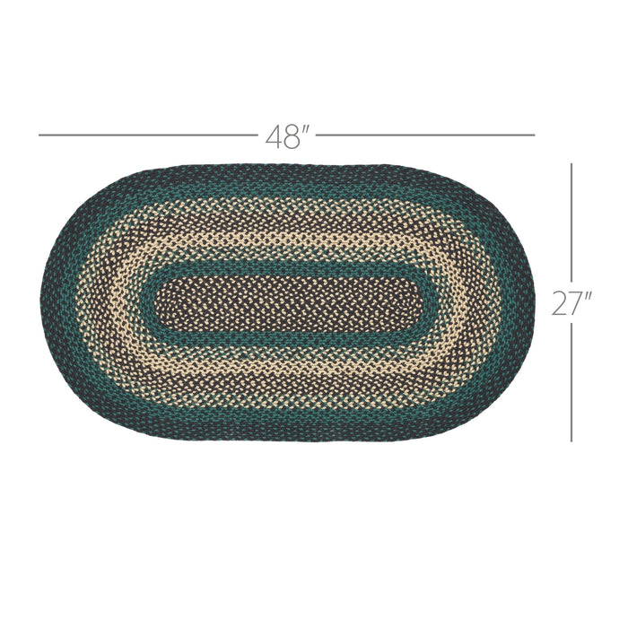Pine Grove Oval Braided Rug 27x48" - with Pad - Primitive Star Quilt Shop