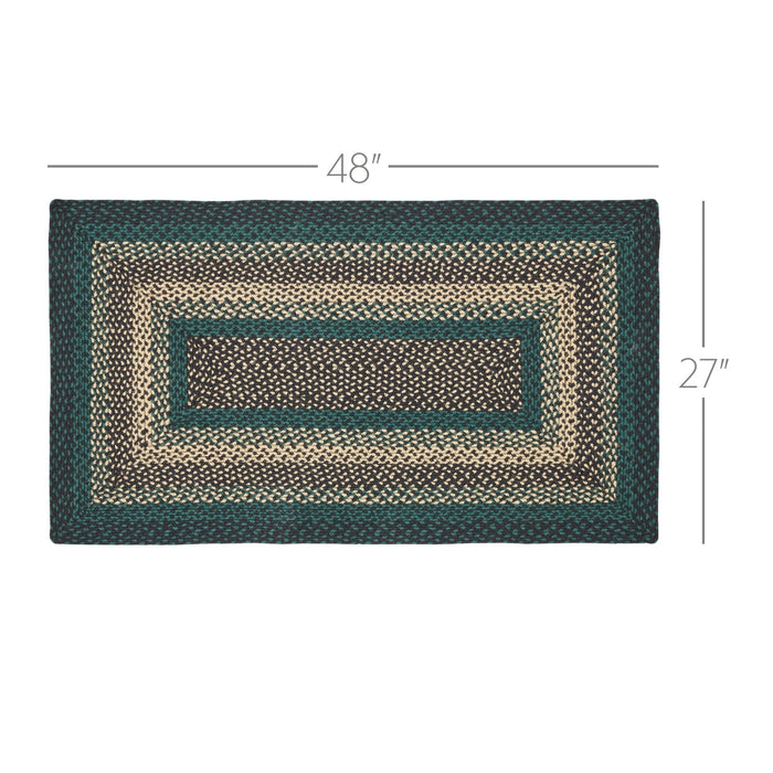 Pine Grove Rectangle Braided Rug 27x48" - with Pad - Primitive Star Quilt Shop