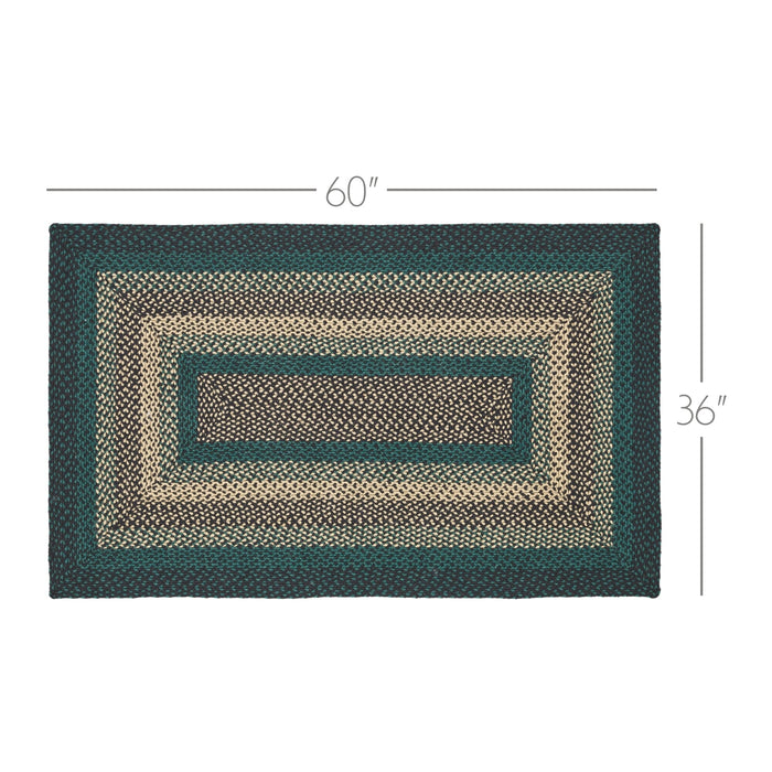Pine Grove Rectangle Braided Rug 36x60" - with Pad - Primitive Star Quilt Shop